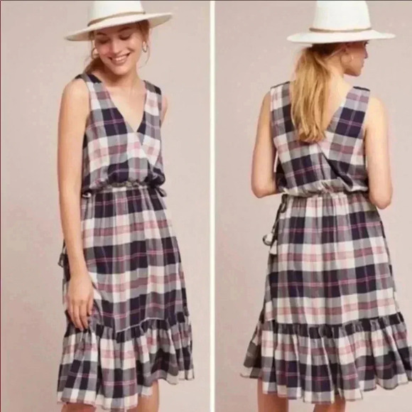 Anthropologie Dickens Plaid midi Dress - Picture 1 of 5